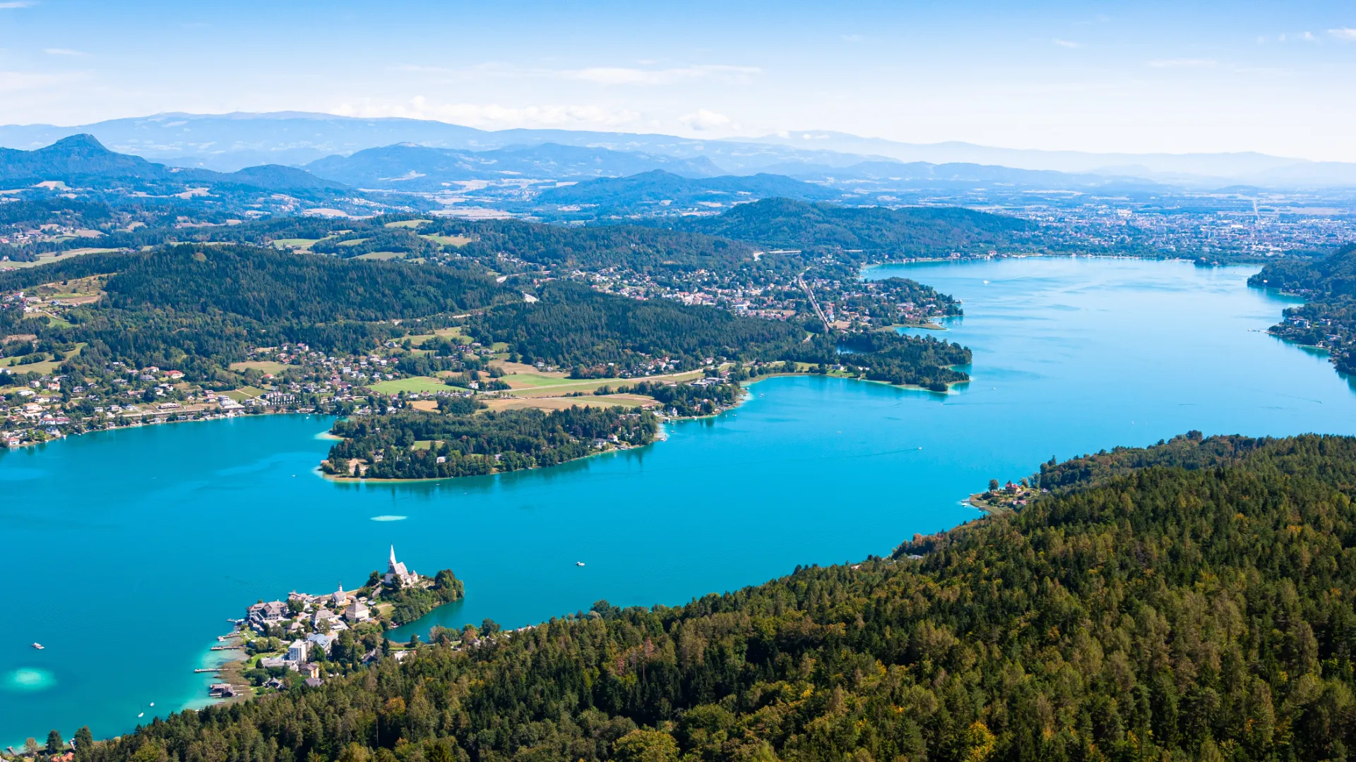 Wörthersee mit Blickrichtung Klagenfurt